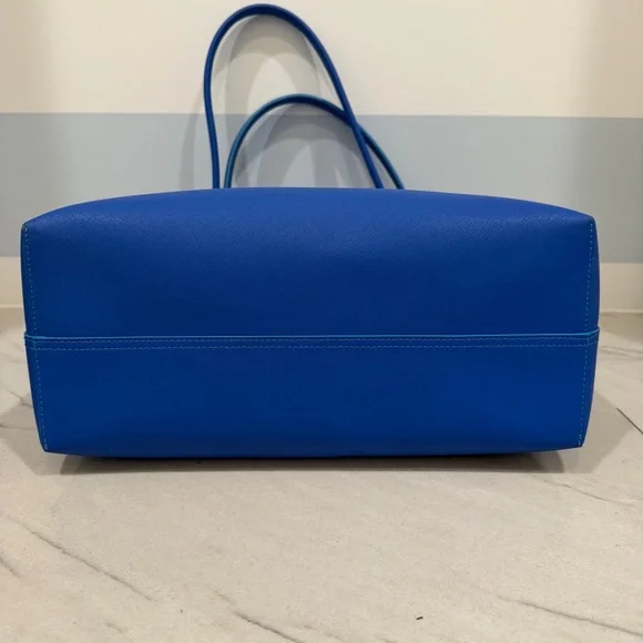 Elaine Turner Royal Blue Leather Tote with Removable Pouch - Picture 14 of 16